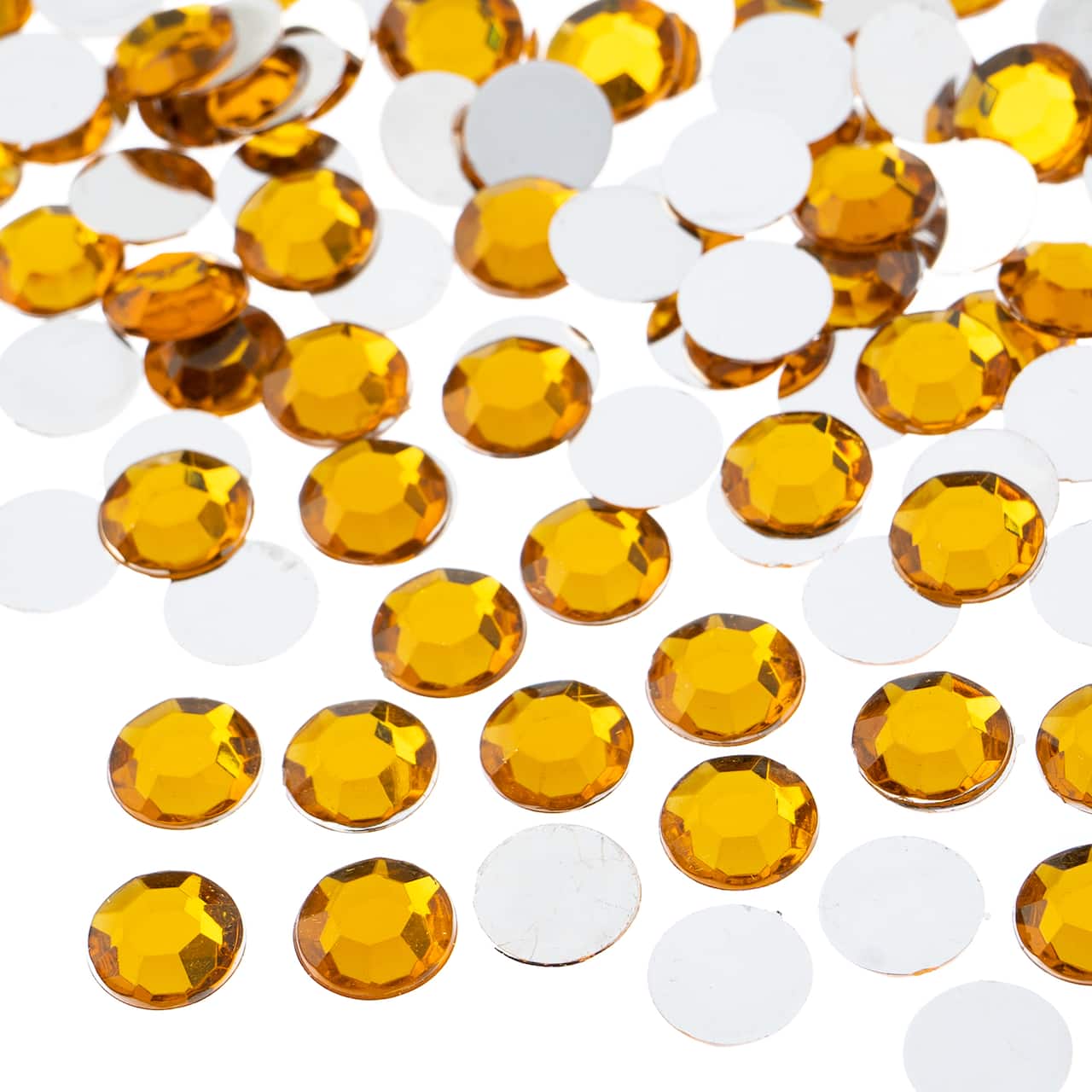 John Bead Acrylic Round Flat Back Rhinestones, 10mm